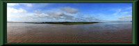 рис. 3: río Ucayali - Zusammenfluss von río Ucayali (links) und río Marañon (rehcts) zum Amazonas