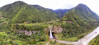 Bild 1: quebrada Chinchin Chico - mit Cascada Manto de la Novia und Mündung in den río Napo von rechts nach unten