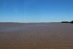 Embalse Salto Grande von der Staumauer aus gesehen