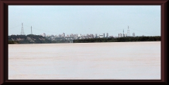Blick von Villa Urquiza entlang des Río Paraná auf die Stadt Paraná