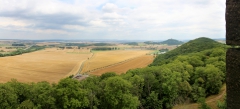 Blick vom Bergfried der Mühlburg zur Wachsenburg