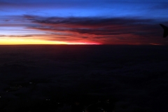 Sonnenuntergang über den Wolken