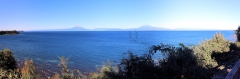 Lago Llanquihue, dahinter die Vulkane Osorno und Calbuco